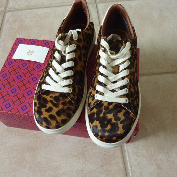 Tory Burch 'Howell' Leopard Pattern Court Sneakers - Picture 9 of 12